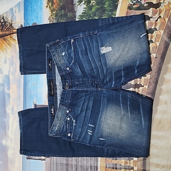 Affliction Blue Distressed Button Jeans‎ Size 34x34 - Picture 1 of 8